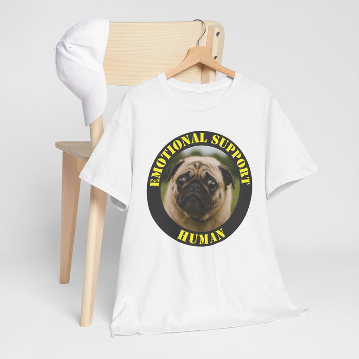 Emotional Support Human Tee — Cute Pug Graphic T-Shirt