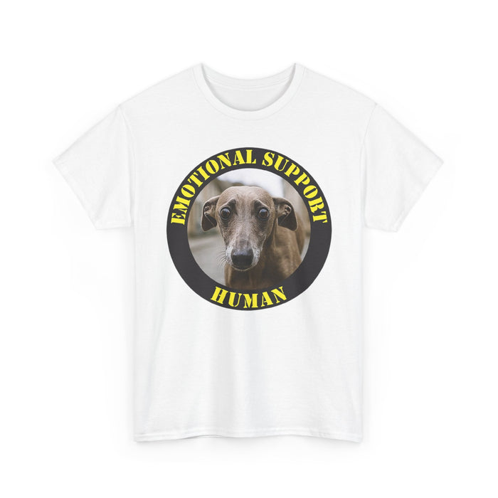 Emotional Support Human Tee — Funny Dog Portrait Shirt for Pet Lovers
