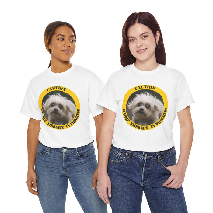 T‑Shirt — Caution: Cuddle Therapy in Progress (Cute Dog Graphic)