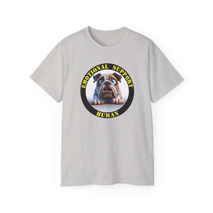 Emotional Support Human Tee - Unisex Cotton Shirt, Funny Dog Lover Gift, Pet Parent Apparel, Quirky Graphic Tee, Supportive Humor Wear