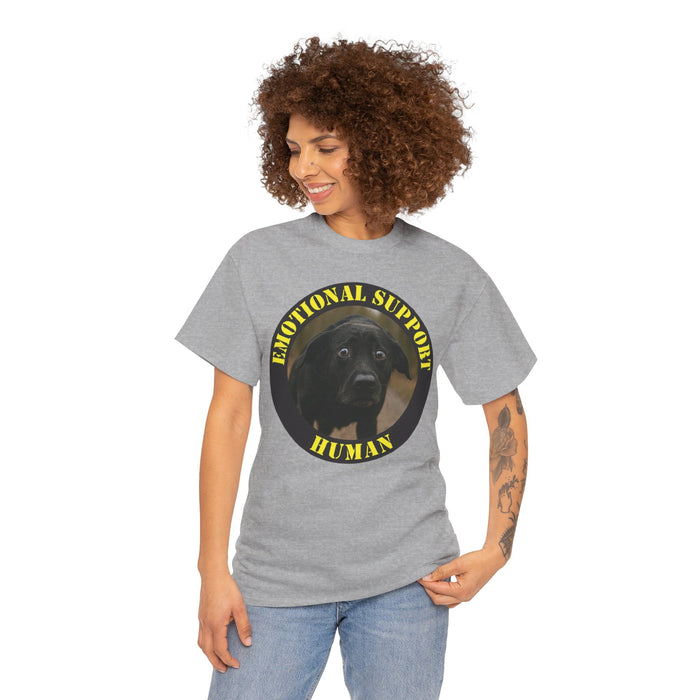 Emotional Support Human T-Shirt — Cute Black Lab Pet Lover Tee