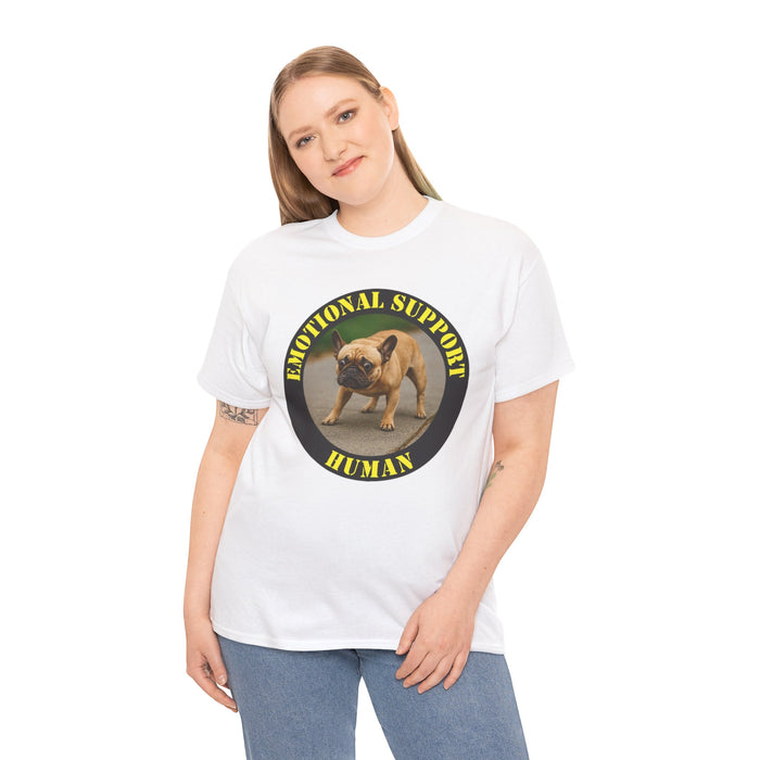 Emotional Support Human T‑Shirt — Funny French Bulldog Tee