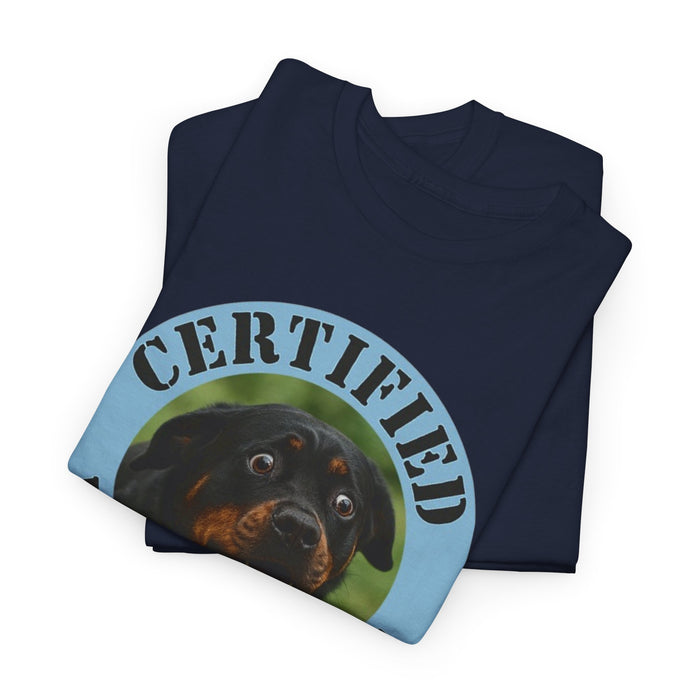 Certified Velcro Dog T‑Shirt — Funny Rottweiler Pet Tee