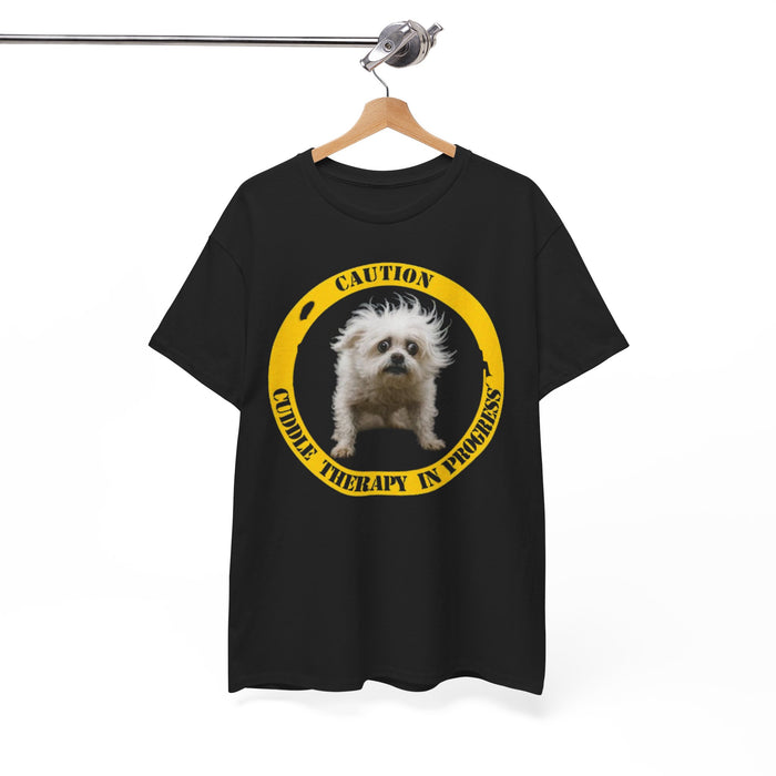 Dog Therapy T-Shirt — "Caution: Creative Therapy in Progress" Funny Pet Lover Tee