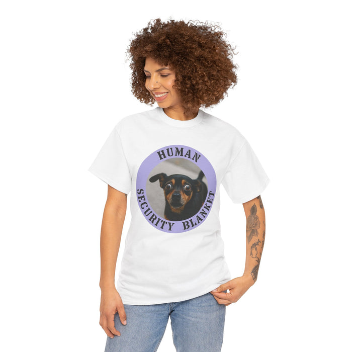T-Shirt — "Human Security Blanket" Dog Face Graphic Tee