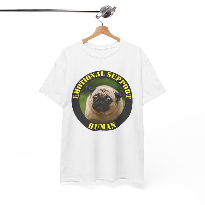 Emotional Support Human T-Shirt — Funny Pug Pet Lover Tee