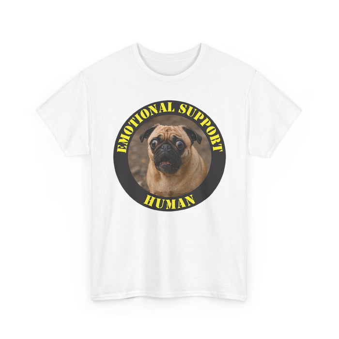 Emotional Support Human T-Shirt – Pug Graphic Tee, Funny Dog Lover Gift