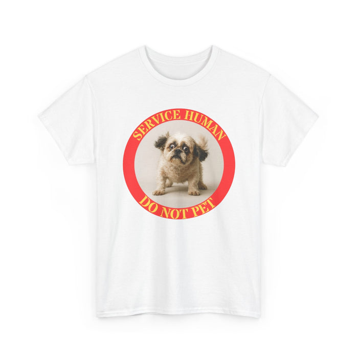 Service Human Do Not Pet T-Shirt — Funny Pug Service Dog Parody Tee