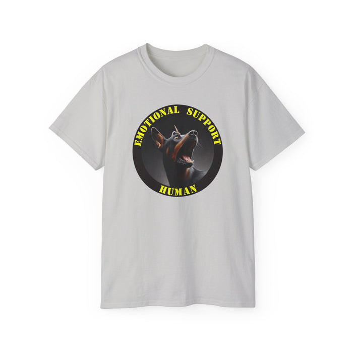 Emotional Support Human Tee - Unisex Cotton Shirt, Funny Dog Lover Gift, Pet Parent Apparel, Quirky Graphic Tee, Supportive Humor Wear