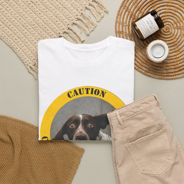 Dog Therapy T-Shirt — "Caution: Canine Therapy in Progress" Cute Springer Photo Tee