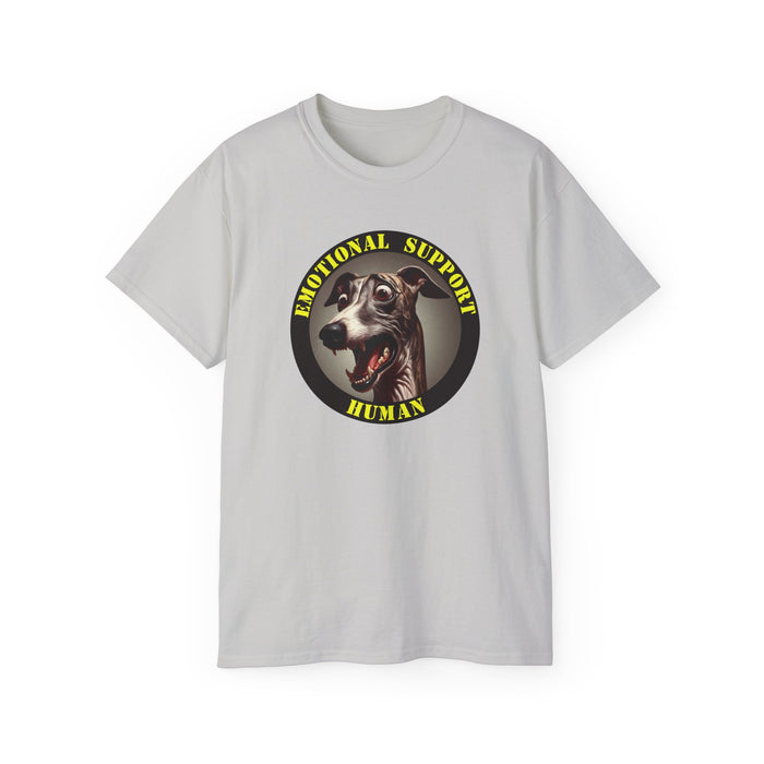 Emotional Support Human Tee - Unisex Cotton Shirt, Funny Dog Lover Gift, Pet Parent Apparel, Quirky Graphic Tee, Supportive Humor Wear