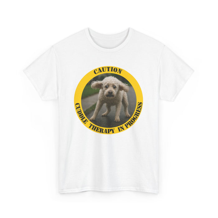 Dog Therapy T-Shirt — "Caution: Canine Therapy in Progress" Paw-Loving Tee