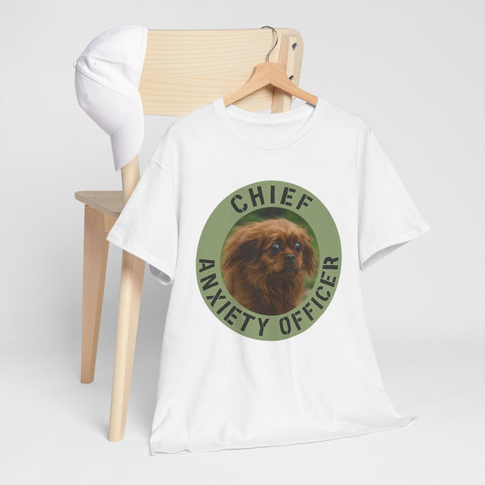 T-Shirt — "Chief Anxiety Officer" Cute Pekingese Dog Graphic Tee