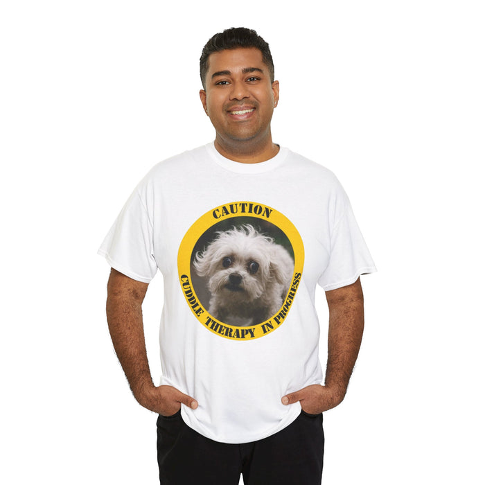 T‑Shirt — Caution: Cuddle Therapy in Progress (Cute Dog Graphic)