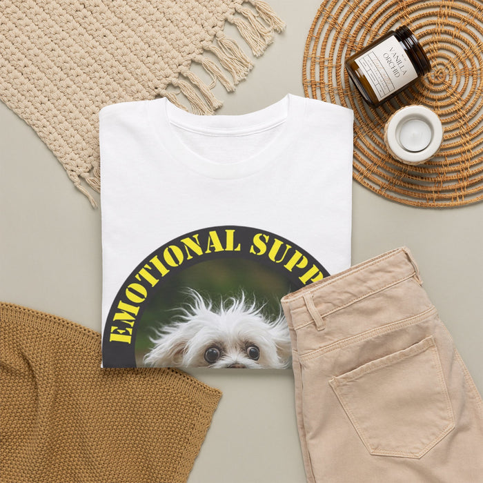 Emotional Support Human T-Shirt — Funny Dog Face Tee for Pet Lovers
