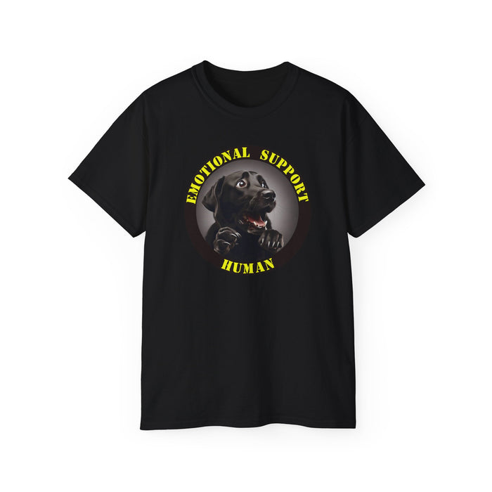 Emotional Support Human Tee - Unisex Cotton Shirt, Funny Dog Lover Gift, Pet Parent Apparel, Quirky Graphic Tee, Supportive Humor Wear