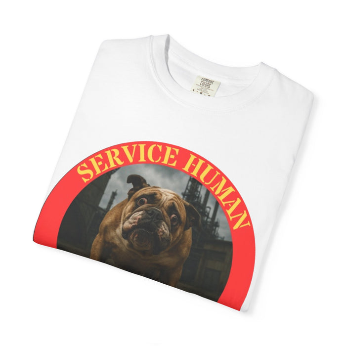 Do Not Pet Bulldog T‑Shirt — "Service Human" Funny Service Dog Tee