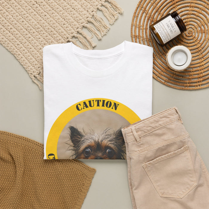 T-Shirt — Caution: Canine Therapy In Progress (Yorkie Dog Graphic)