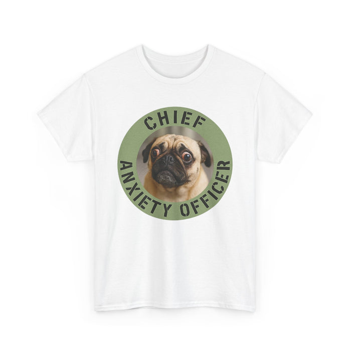 T-Shirt - "Chief Anxiety Officer" Pug Graphic Tee