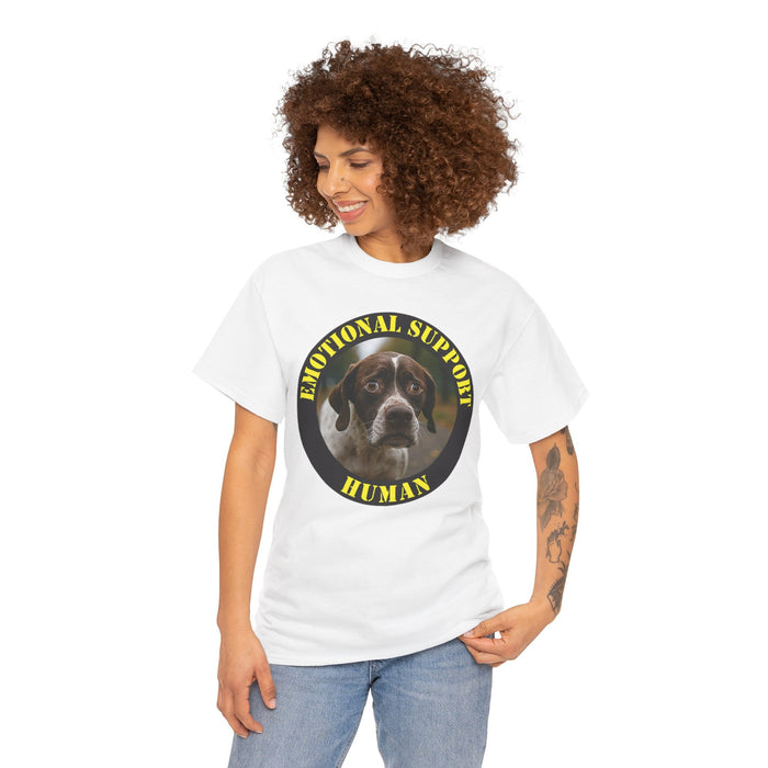 Emotional Support Human T-Shirt — Funny Dog Photo Tee for Dog Lovers