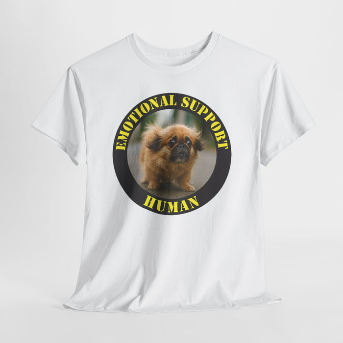 Emotional Support Human T‑Shirt — Funny Pekingese Pet Lover Tee