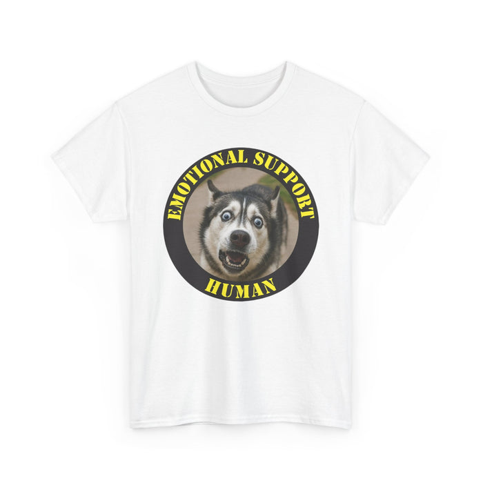 Emotional Support Human T‑Shirt — Funny Husky Pet Lover Tee