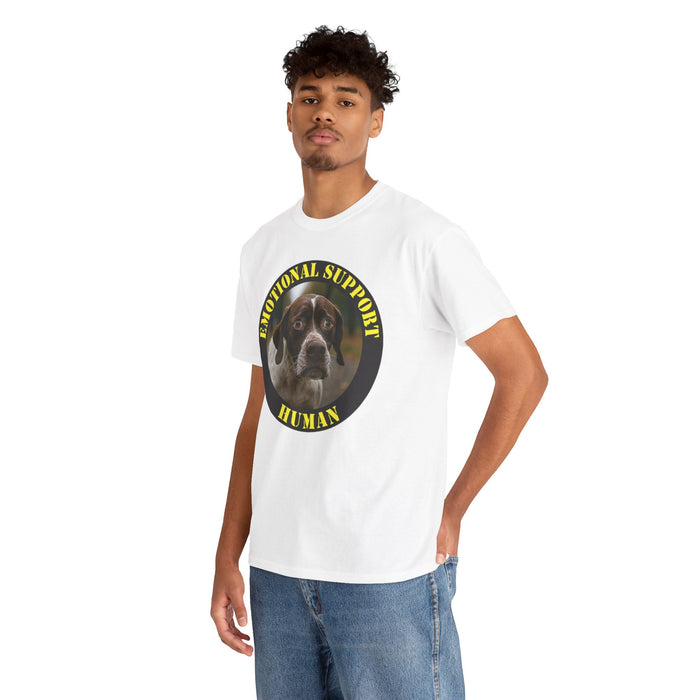Emotional Support Human T-Shirt — Funny Dog Photo Tee for Dog Lovers