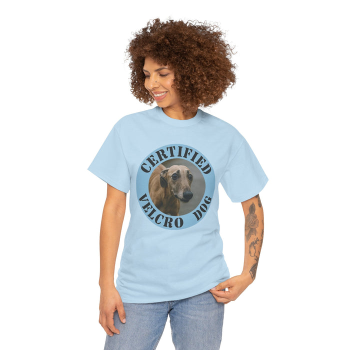 Certified Velcro Dog T-Shirt – Funny Greyhound Pet Lover Tee