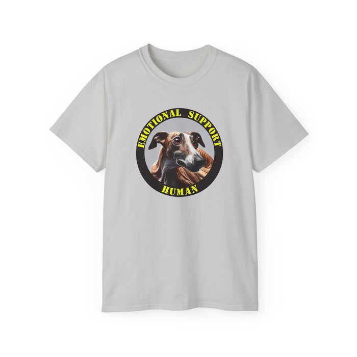 Emotional Support Human Tee - Unisex Cotton Shirt, Funny Dog Lover Gift, Pet Parent Apparel, Quirky Graphic Tee, Supportive Humor Wear