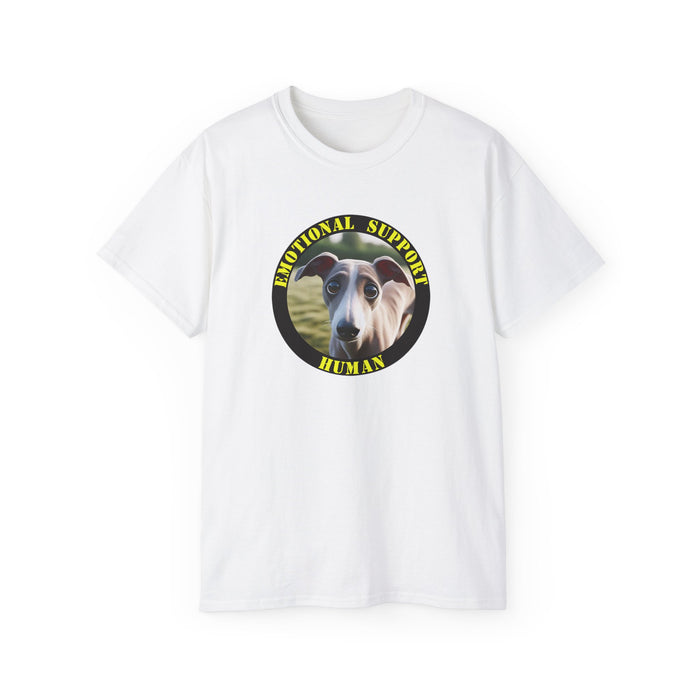 Emotional Support Human Tee - Unisex Cotton Shirt, Funny Dog Lover Gift, Pet Parent Apparel, Quirky Graphic Tee, Supportive Humor Wear