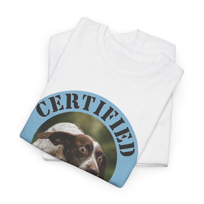 Certified Velcro Dog T‑Shirt — Funny Dog Owner Tee