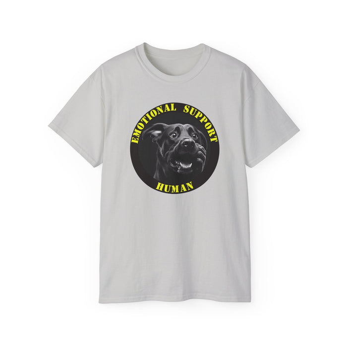 Emotional Support Human Tee - Unisex Cotton Shirt, Funny Dog Lover Gift, Pet Parent Apparel, Quirky Graphic Tee, Supportive Humor Wear