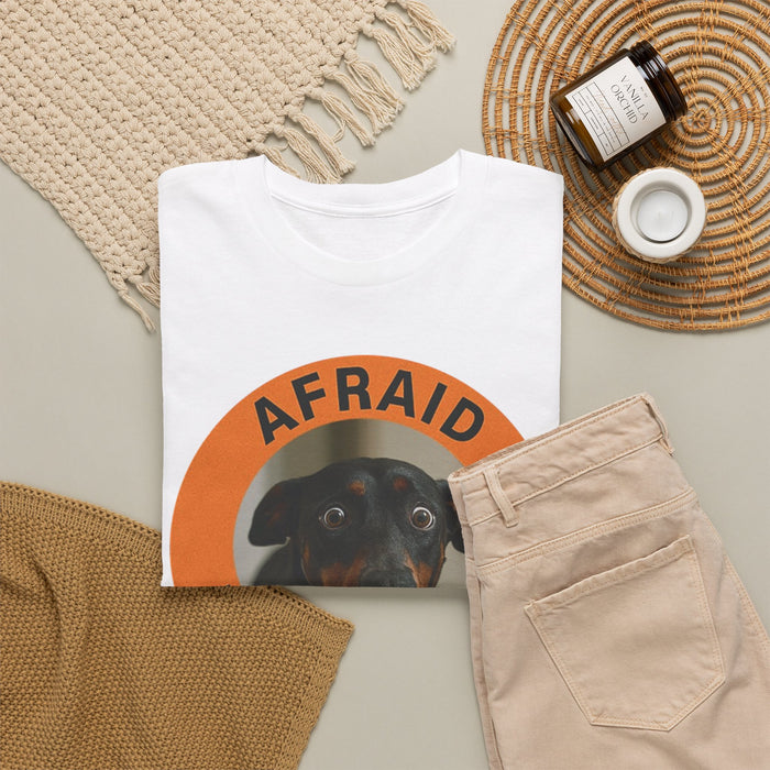 Afraid But Trying T‑Shirt — Cute Nervous Dog Graphic Tee