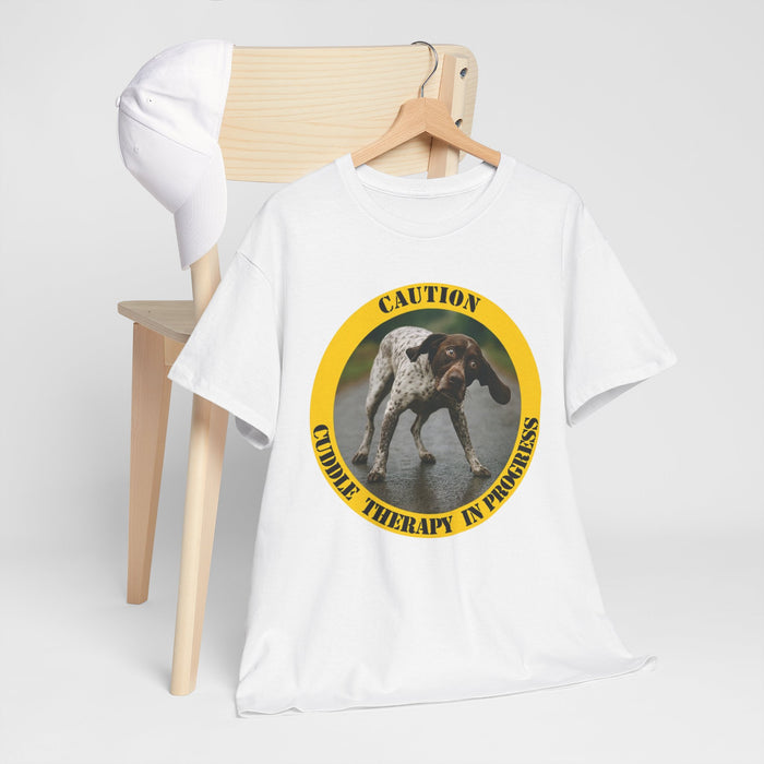 Caution: Canine Therapy In Progress T-Shirt – Dog Lover Graphic Tee