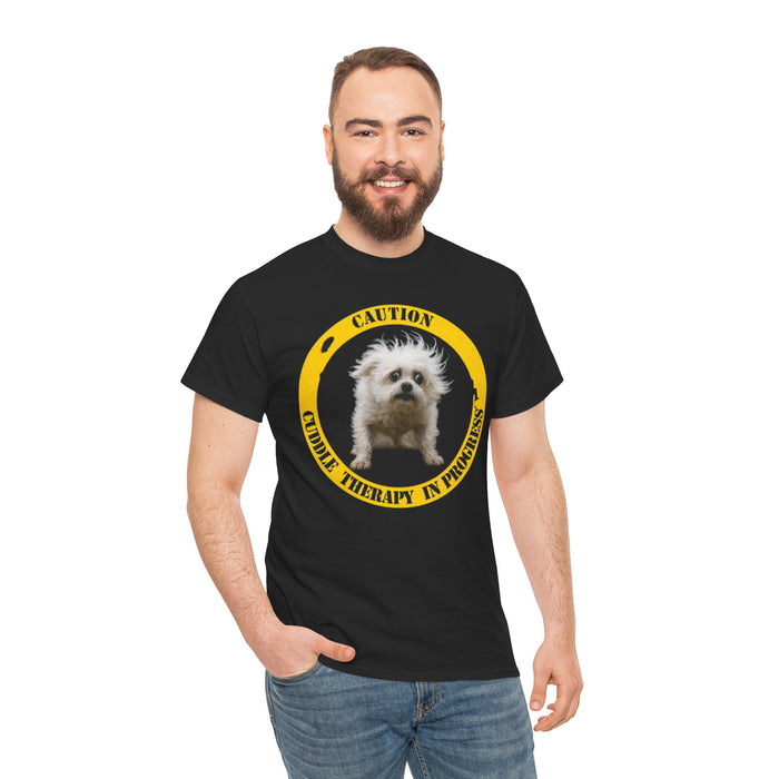 Dog Therapy T-Shirt — "Caution: Creative Therapy in Progress" Funny Pet Lover Tee