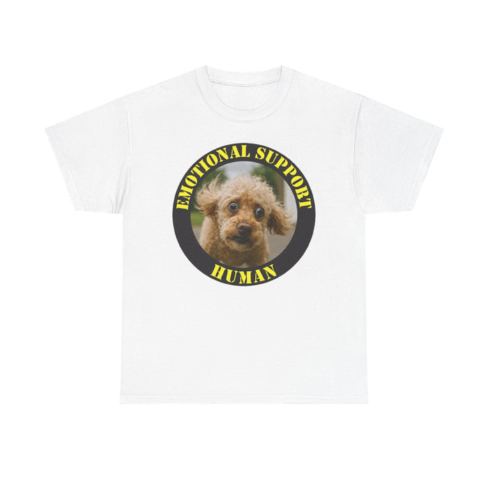 Emotional Support Human T‑Shirt — Cute Dog Photo Tee for Pet Lovers