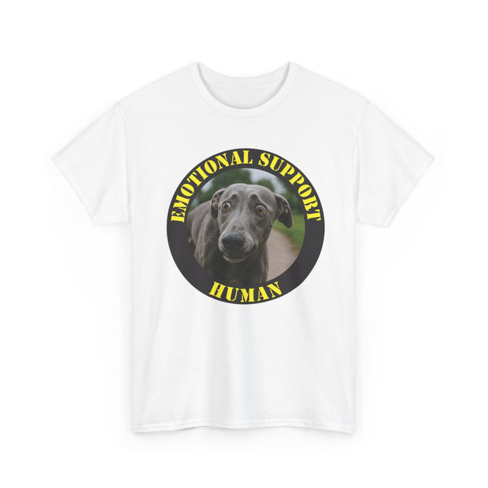 Emotional Support Human T-Shirt — Funny Dog Photo Tee for Pet Lovers