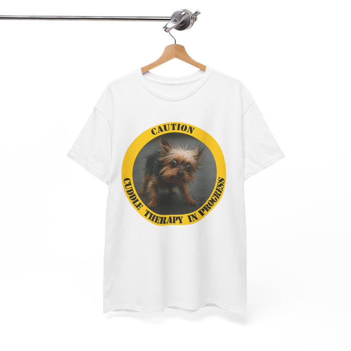 T‑Shirt — "Caution: Cuddle Therapy in Progress" Dog Graphic Tee