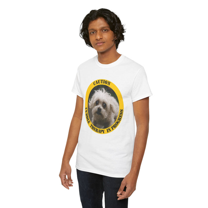 T‑Shirt — Caution: Cuddle Therapy in Progress (Cute Dog Graphic)