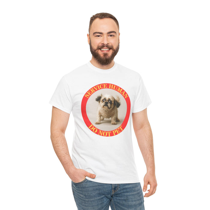 Service Human Do Not Pet T-Shirt — Funny Pug Service Dog Parody Tee