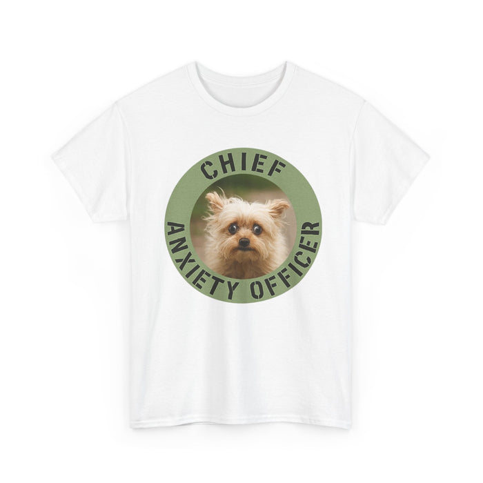Chief Anxiety Officer T-Shirt — Cute Dog Graphic Tee for Dog Lovers