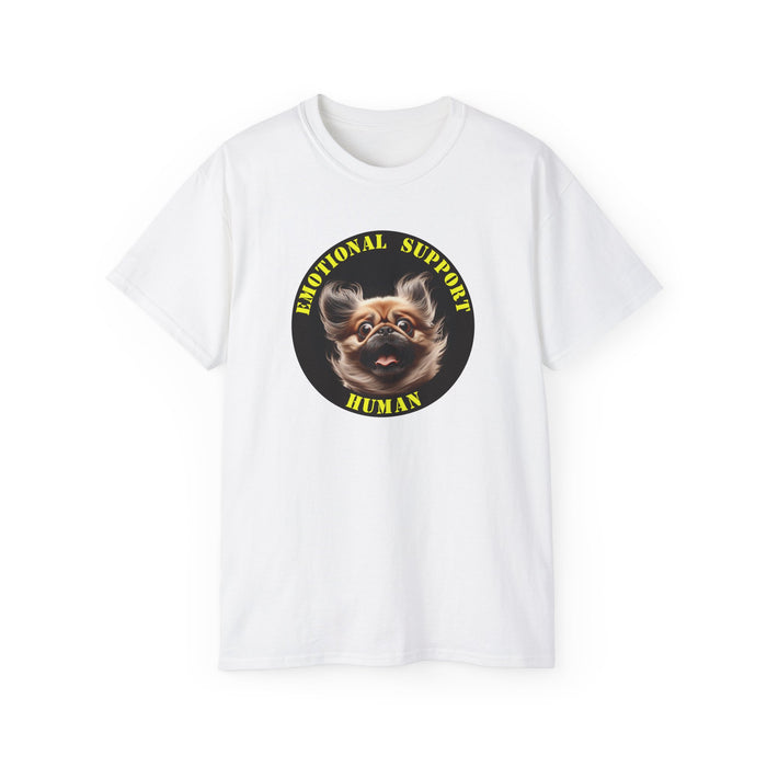 Emotional Support Human Tee - Unisex Cotton Shirt, Funny Dog Lover Gift, Pet Parent Apparel, Quirky Graphic Tee, Supportive Humor Wear