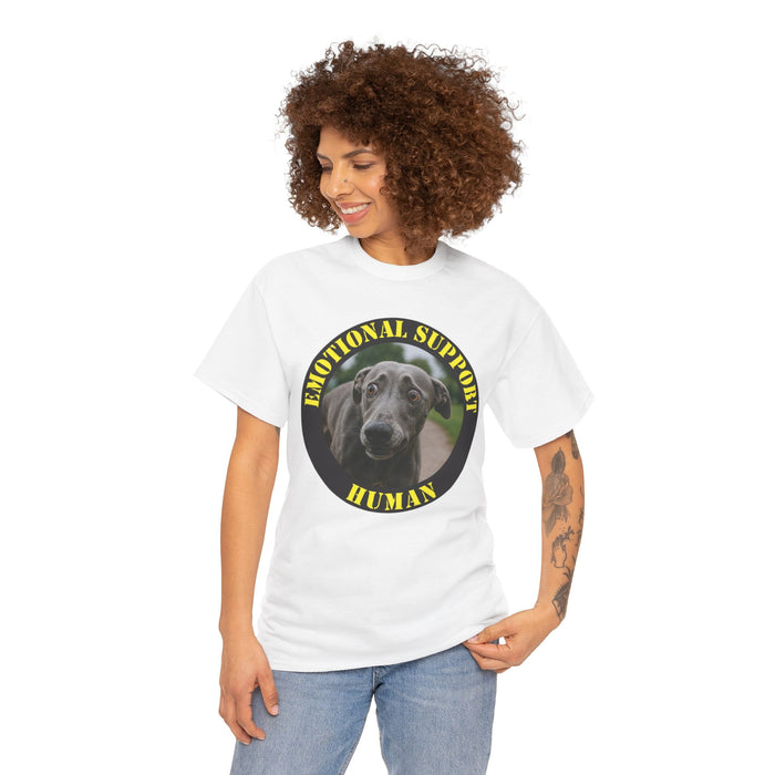 Emotional Support Human T-Shirt — Funny Dog Photo Tee for Pet Lovers