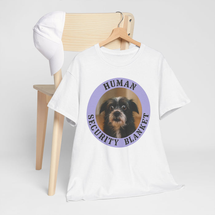 Human Security Blanket Tee — Cute Rescue Dog Graphic T-Shirt