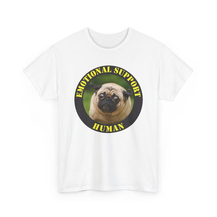 Emotional Support Human T-Shirt — Funny Pug Pet Lover Tee