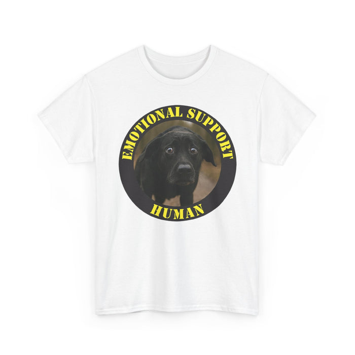 Emotional Support Human T-Shirt — Cute Black Lab Pet Lover Tee