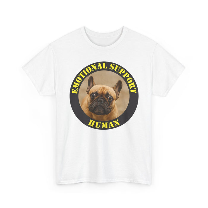 Emotional Support Human Tee — Cute French Bulldog Circle Graphic