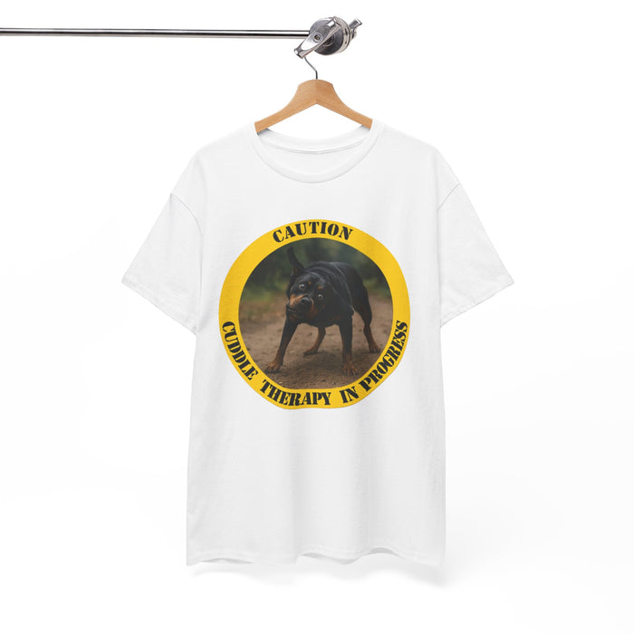 Caution: Canine Therapy In Progress T-Shirt — Dog Lover Tee