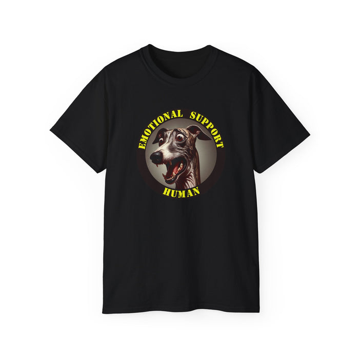 Emotional Support Human Tee - Unisex Cotton Shirt, Funny Dog Lover Gift, Pet Parent Apparel, Quirky Graphic Tee, Supportive Humor Wear
