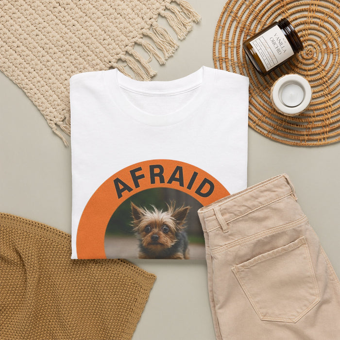 Afraid But Trying T-Shirt — Cute Yorkie Motivational Graphic Tee